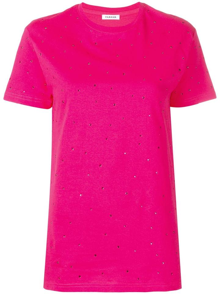 P.a.r.o.s.h. Rhinestone-embellished T-shirt - Pink