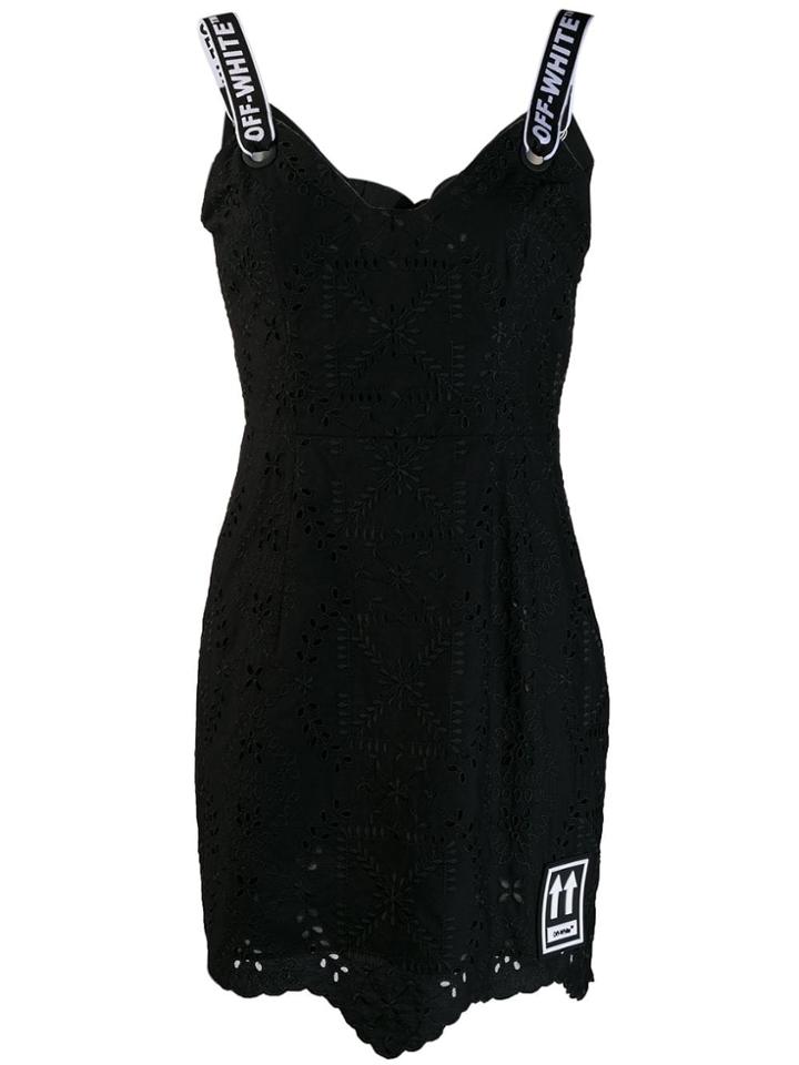 Off-white Sangallo Short Dress - Black