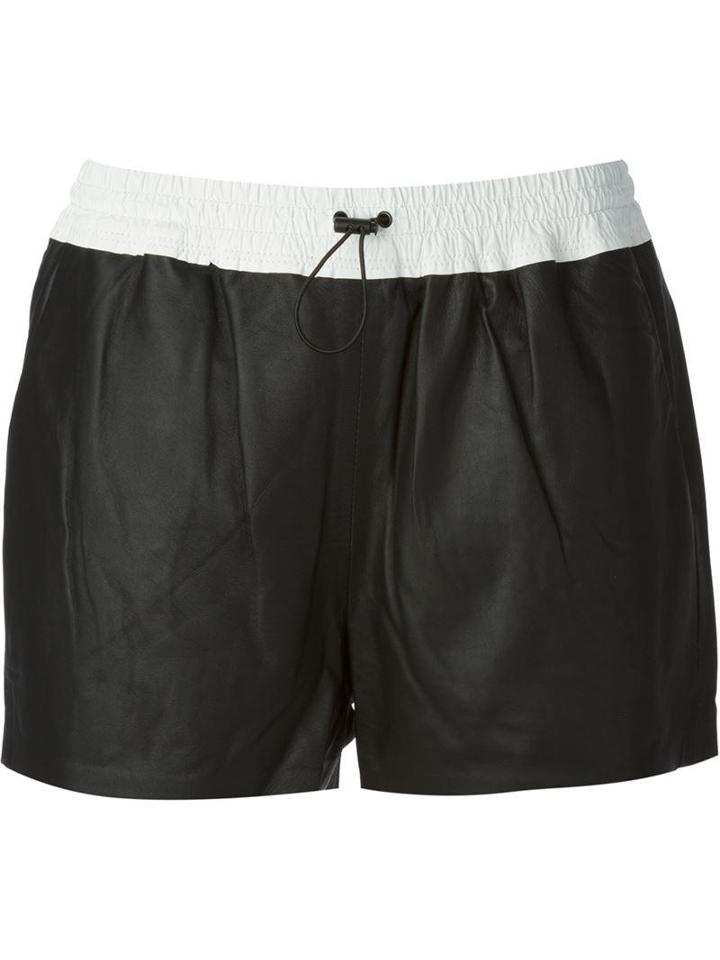 T By Alexander Wang Leather Drawstring Shorts