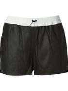 T By Alexander Wang Leather Drawstring Shorts