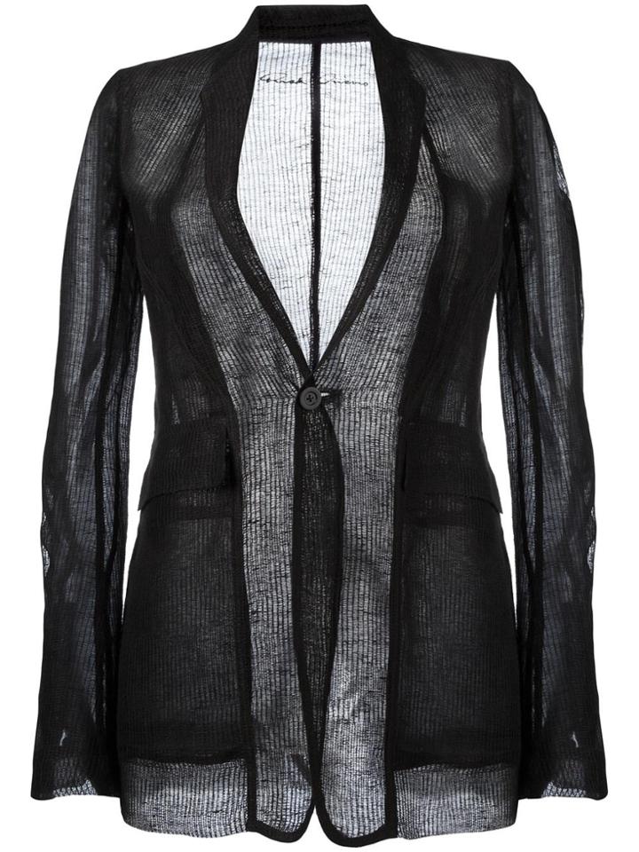 Rick Owens Sheer Ribbed Blazer - Black