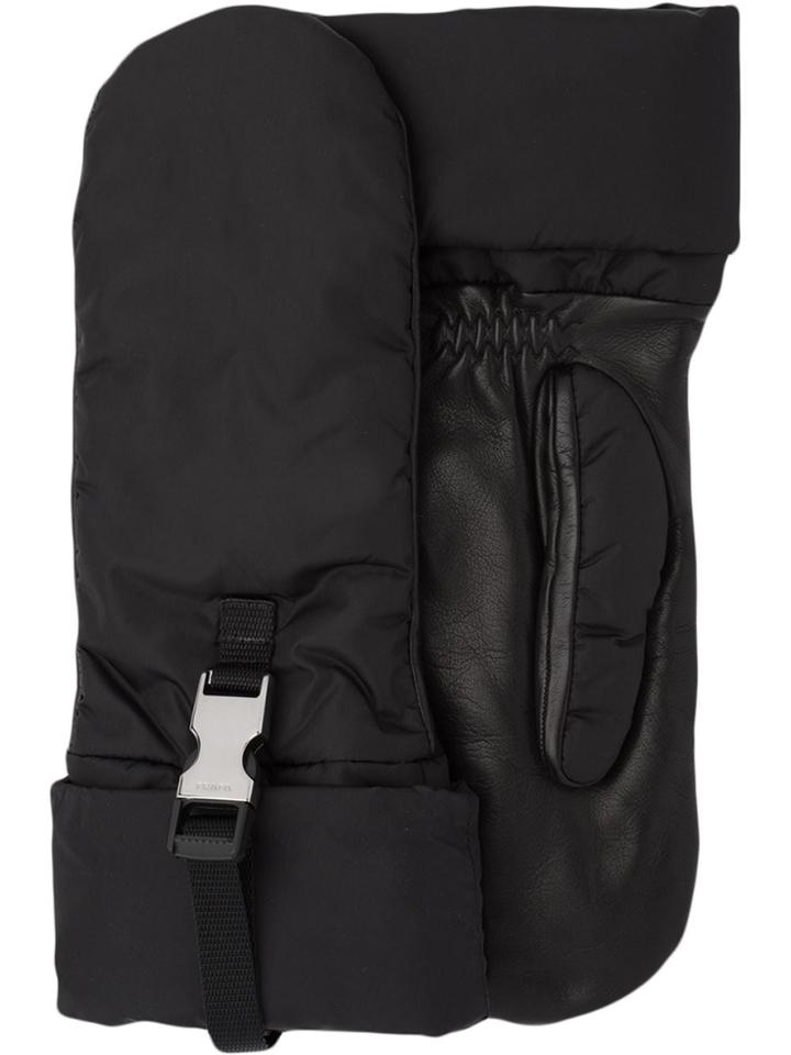 Prada Clasp Fastened Mittens - Black