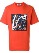 Msgm Abstract Print Detail T-shirt, Men's, Size: M, Yellow/orange, Cotton