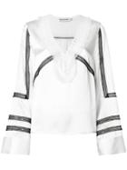 Self-portrait Contrast Lace Detail Blouse - White