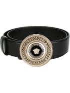 Versace Medusa Chain Belt, Women's, Size: 70, Black, Calf Leather