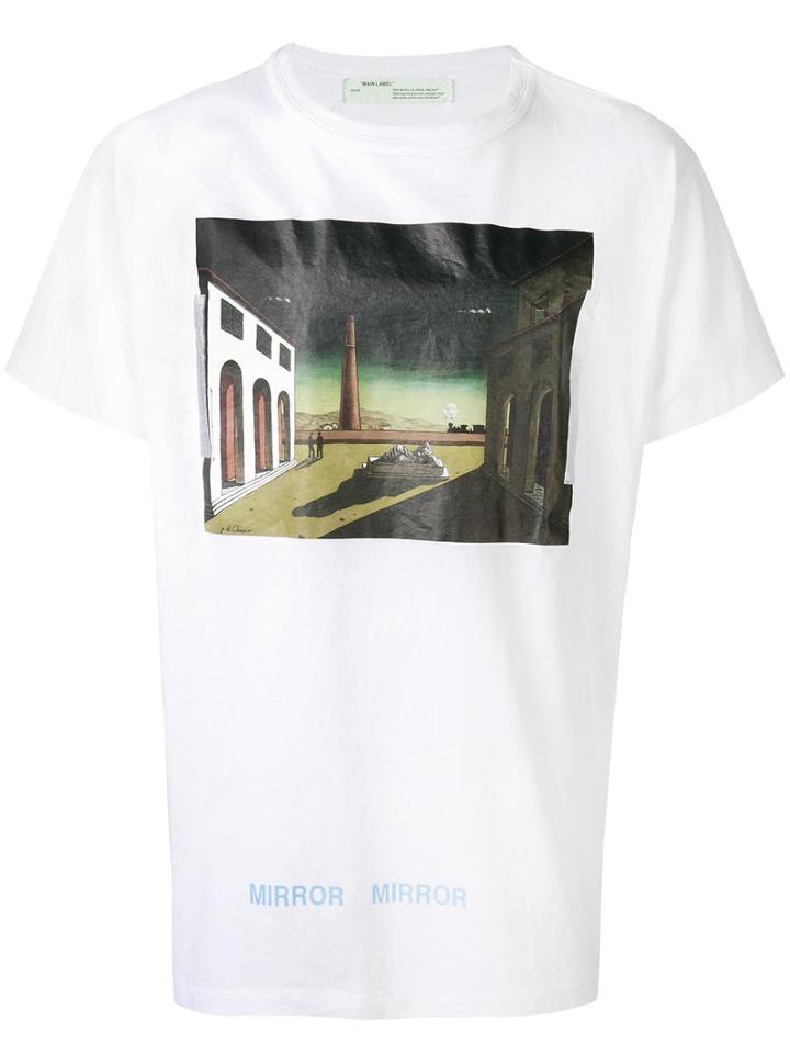 Off-white Painting Print T-shirt, Men's, Size: Xxs, White, Cotton