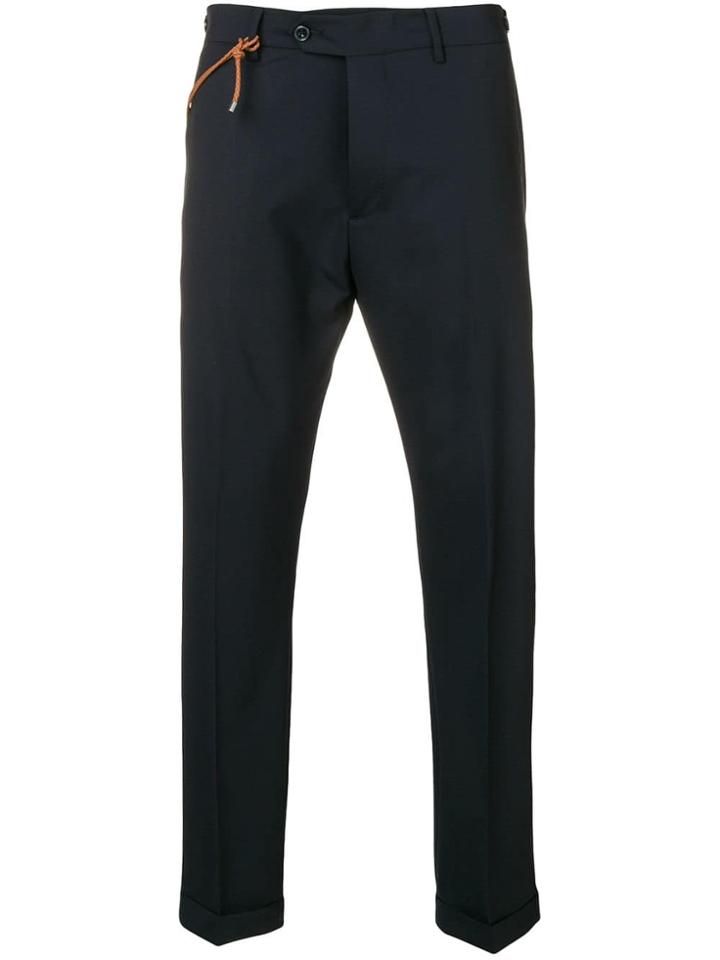 Berwich Cord-detail Slim-fit Trousers - Blue