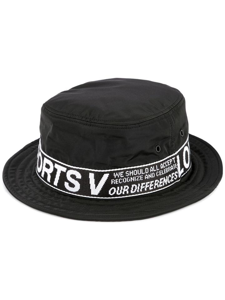 Ports V Logo Flat Fedora Hat - Black
