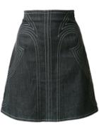 Derek Lam 10 Crosby - Stitched A-line Skirt - Women - Cotton/polyamide - 6, Blue, Cotton/polyamide