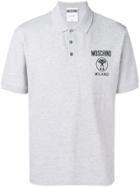 Moschino Logo Print Polo Shirt - Grey