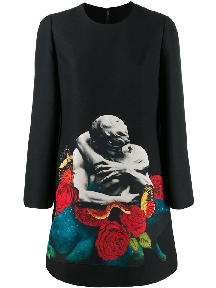 Valentino X Undercover Lovers Print Dress - Black