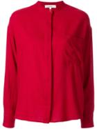 Vince Band Collar Lightweight Blouse - Red