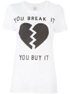 Zoe Karssen Broken Heart Print T-shirt, Women's, Size: Xs, White, Cotton/modal