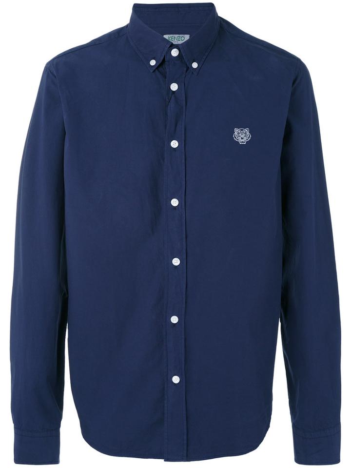 Kenzo - Mini Tiger Button Down Shirt - Men - Cotton - L, Blue, Cotton