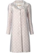 Michael Kors Collection Floral Jacquard Coat - White