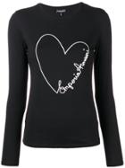Emporio Armani Embroidered Heart Longsleeved T-shir - Black