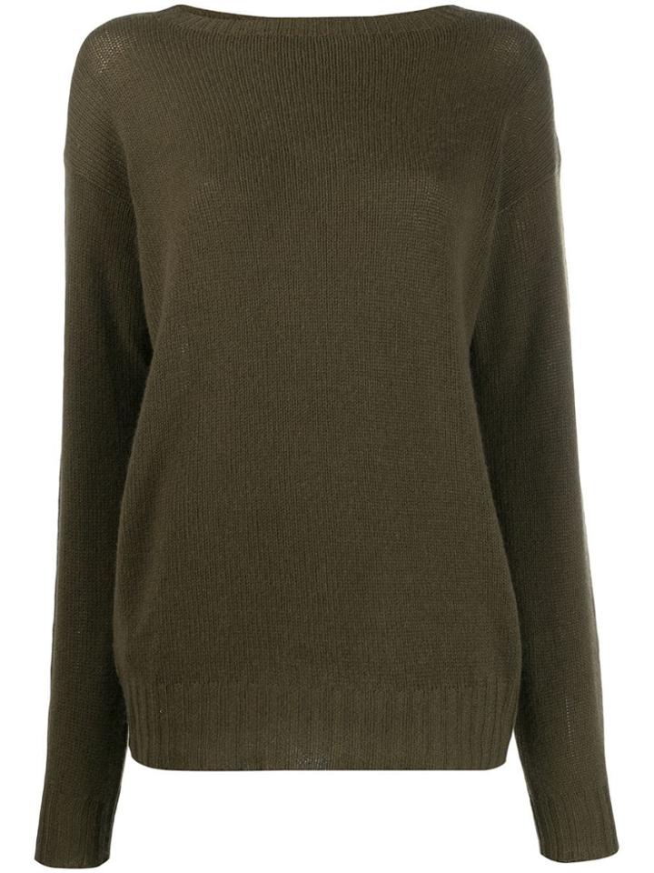 Prada Ribbed Knitted Jersey Top - Green