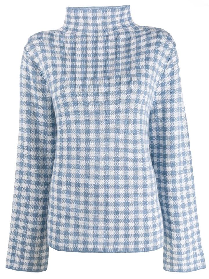 Shrimps Gingham Print Sweatshirt - Blue