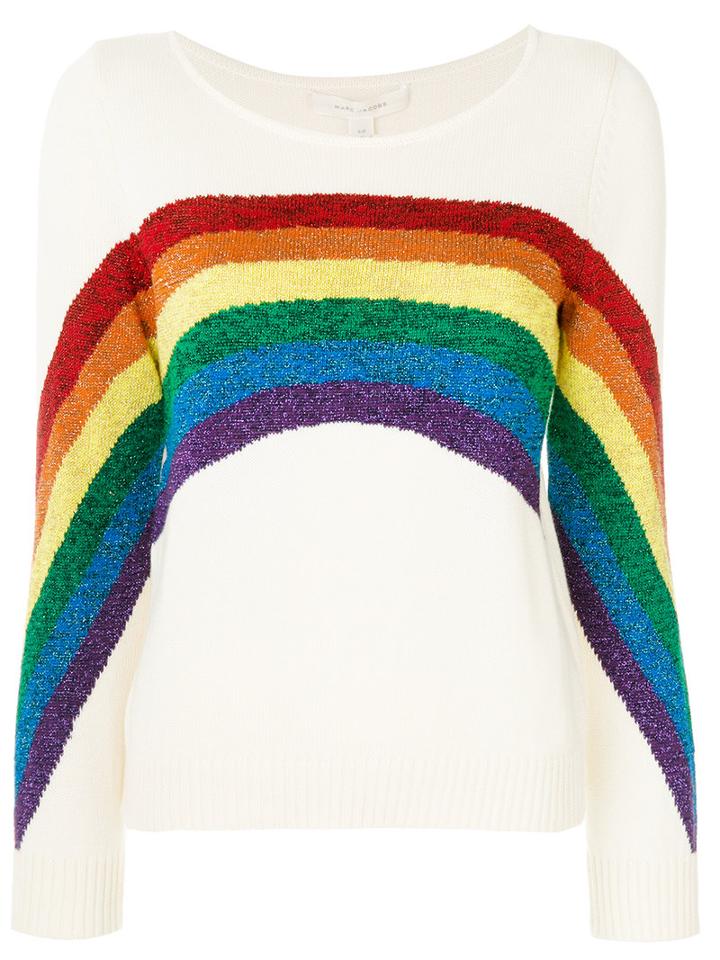 Marc Jacobs - Rainbow Boat Neck Sweater - Women - Cotton/polyester/metallic Fibre - Xs, Nude/neutrals, Cotton/polyester/metallic Fibre