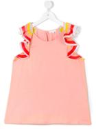 Chloé Kids - Teen Ruffle Sleeve Top - Kids - Cotton/polyester/modal - 14 Yrs, Girl's, Yellow/orange