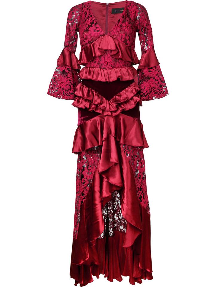 Romance Was Born Crimson Magnolia Gown, Women's, Size: 12, Red, Silk/cotton/nylon