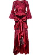 Romance Was Born Crimson Magnolia Gown, Women's, Size: 12, Red, Silk/cotton/nylon