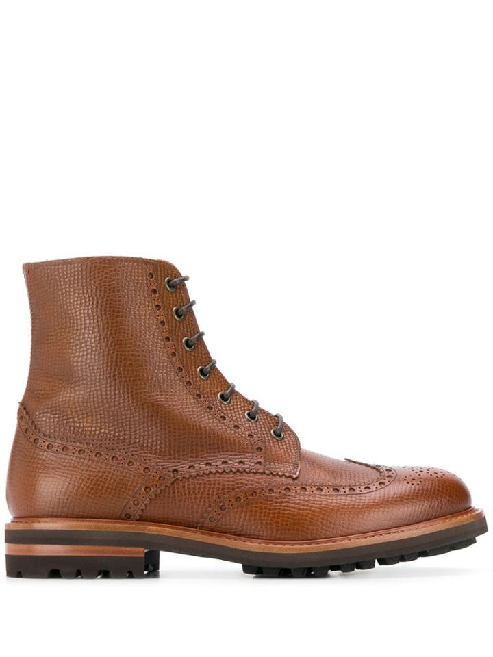 Brunello Cucinelli Brogue-detail Boots - Brown