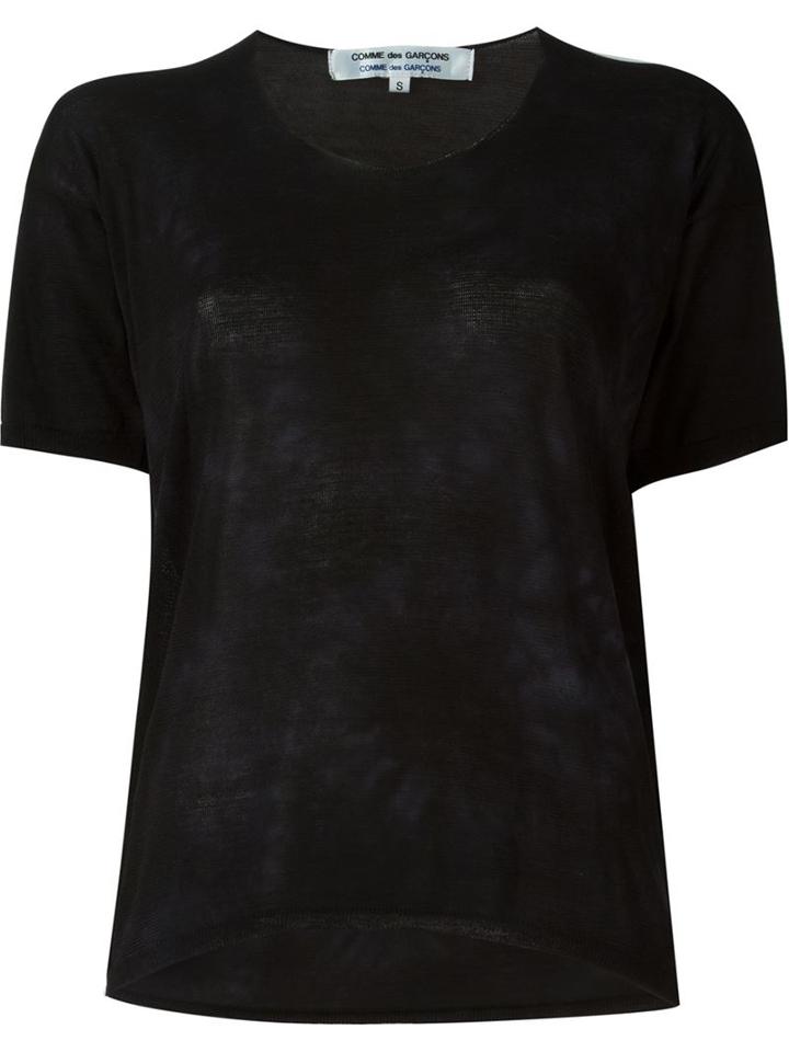 Comme Des Garçons Comme Des Garçons Tie Dye Print Knit Top, Women's, Size: Xs, Black, Cotton