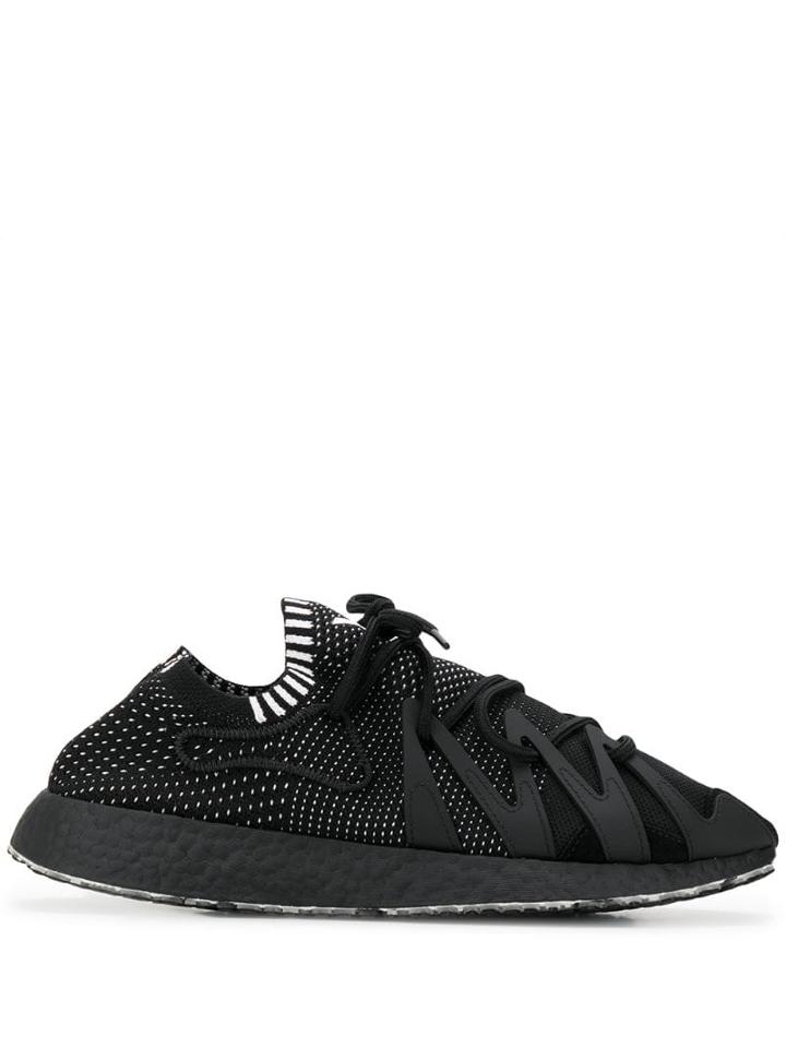 Y-3 Perforated Logo Sneakers - Black