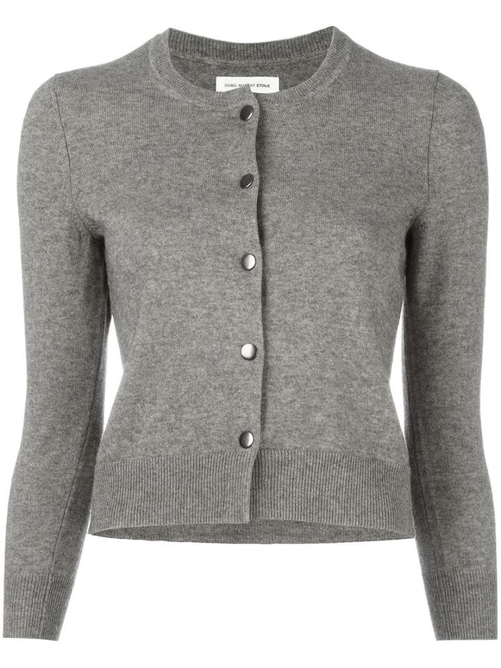 Isabel Marant Étoile Classic Cardigan, Women's, Size: 38, Grey, Cotton/wool/polyester