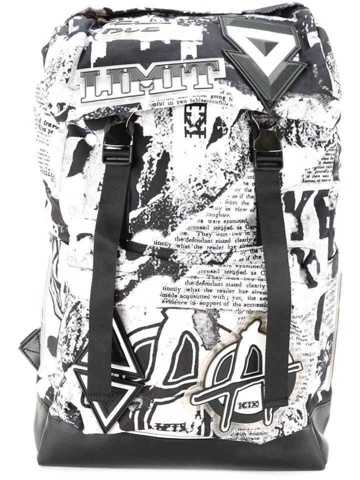 Ktz 'newspaper Print' Backpack - Black