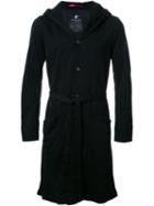 Loveless Belted Hooded Coat, Men's, Size: 3, Black, Tencel/polyester