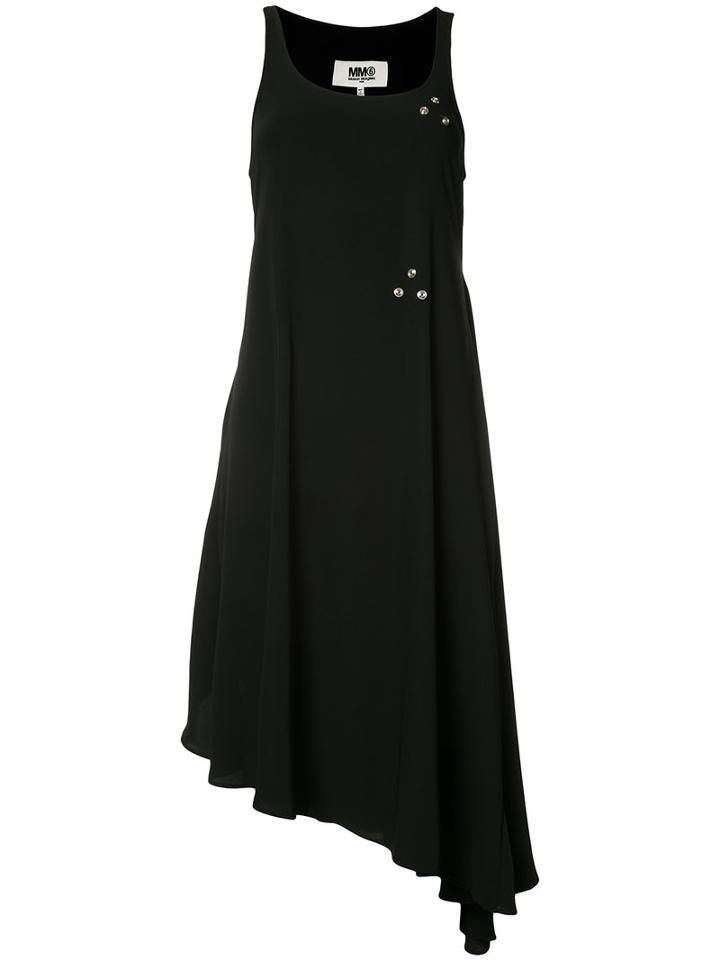 Mm6 Maison Margiela Studded Trim Dress, Women's, Size: 42, Black, Polyester