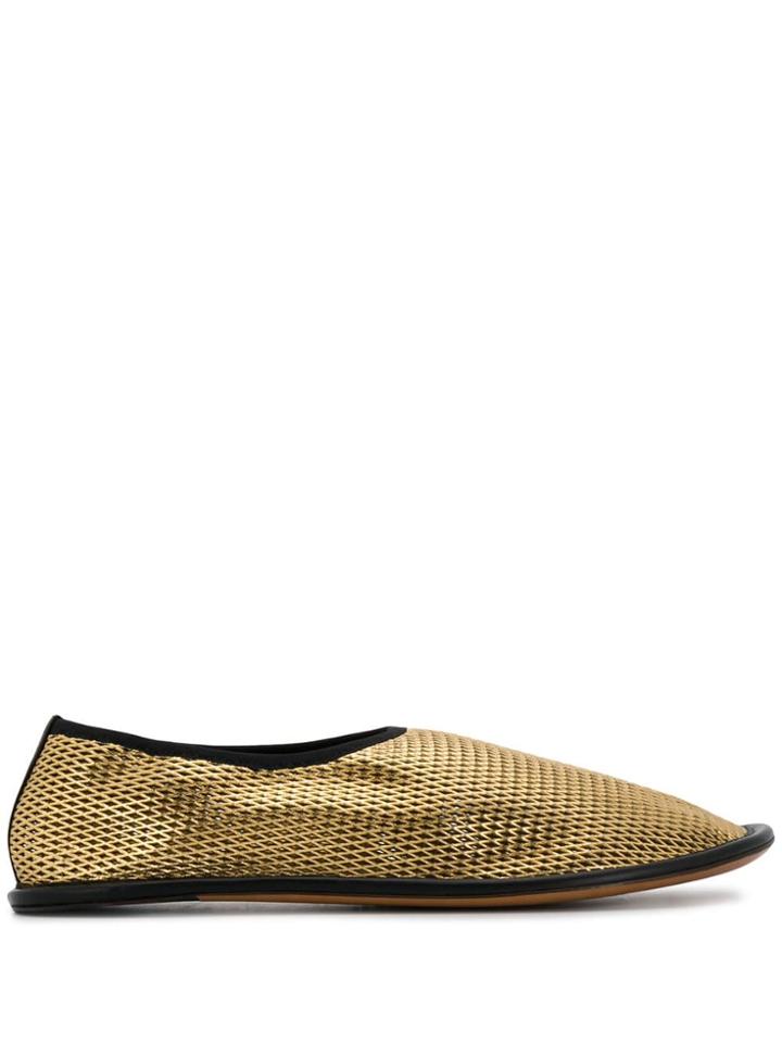 Marni Metallic Ballerinas Shoes - Gold