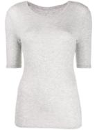 Majestic Filatures Round Neck Ribbed T-shirt - Grey