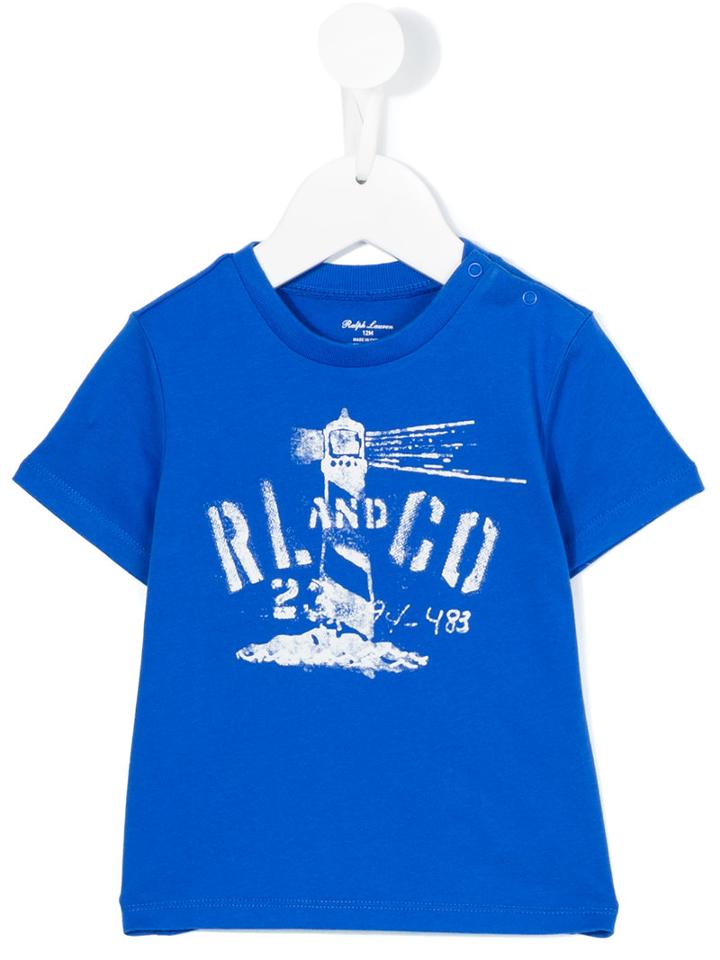 Ralph Lauren Kids - Printed T-shirt - Kids - Cotton - 18 Mth, Blue