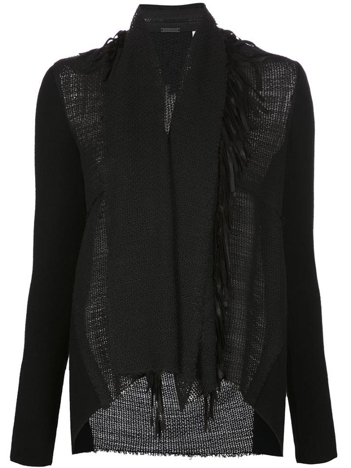Elie Tahari Fringed Open Front Jacket