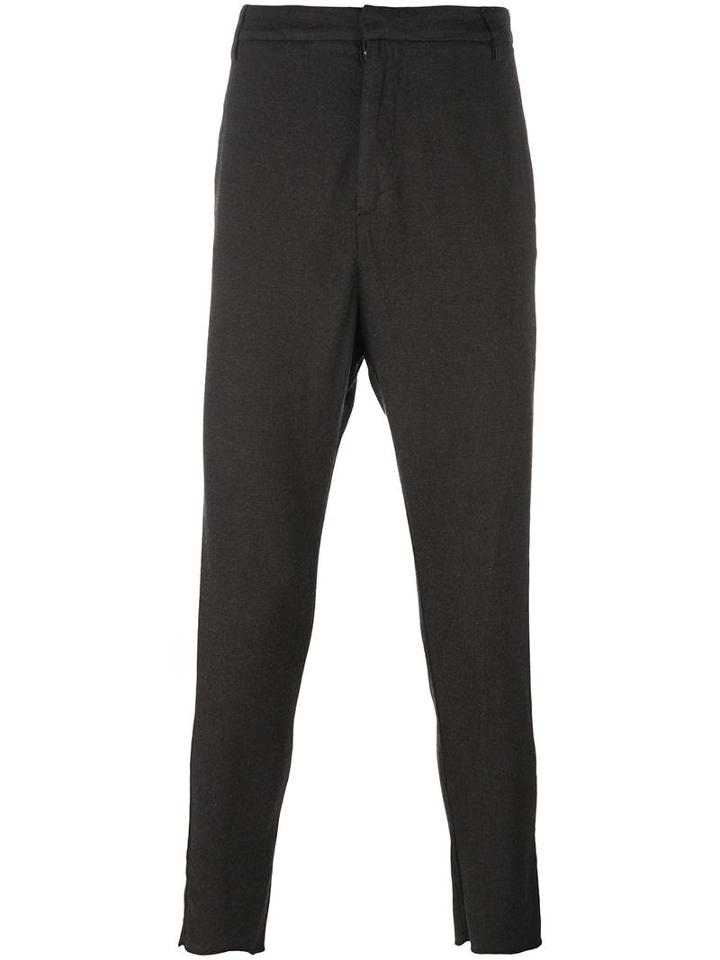 Poème Bohémien Slim-fit Drop-crotch Trousers, Men's, Size: 48, Grey, Cotton/spandex/elastane/wool