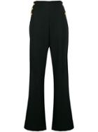 Edward Achour Paris High Waist Flared Trousers - Black