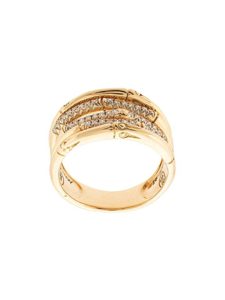 John Hardy 18kt Yellow Gold Bamboo Diamond Ring