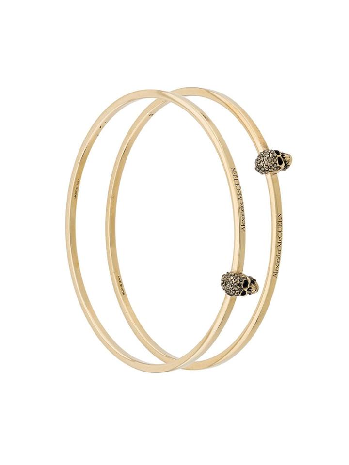 Alexander Mcqueen Two-piece Skull Bracelet Set - Gold