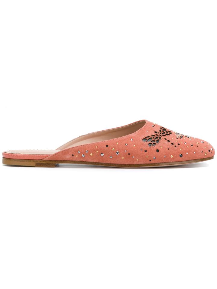 Red Valentino Embellished Mules - Pink & Purple
