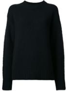 Marc Jacobs Mock Neck Knitted Jumper, Women's, Size: Small, Black, Cashmere/wool