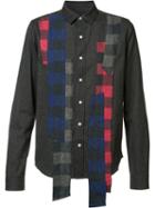Mostly Heard Rarely Seen Plaid Longer Stripes Shirt, Men's, Size: Small, Black, Cotton