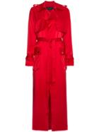 Michael Lo Sordo Silk Trench Coat - Red