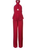 Cushnie Et Ochs 'jacqueline' Cady Jumpsuit, Women's, Size: 4, Red, Spandex/elastane/viscose