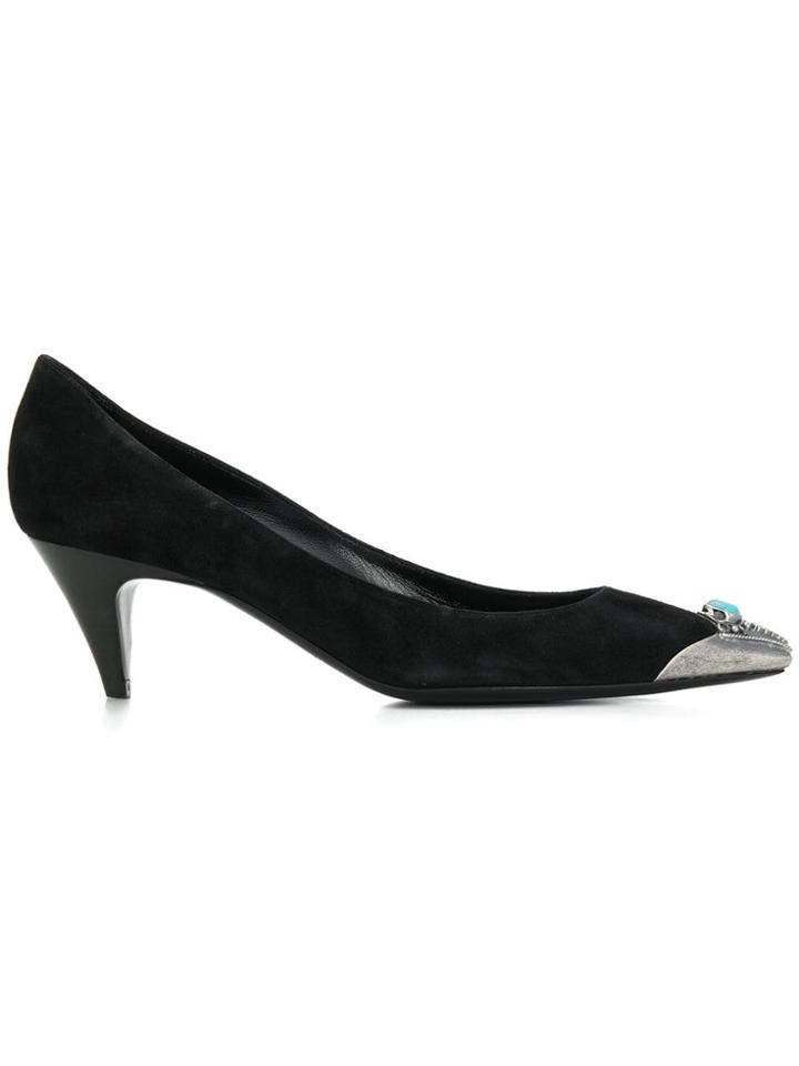 Saint Laurent Embellished Toe Cap Pumps - Black