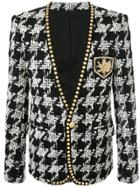 Balmain Houndstooth Studded Jacket - Black