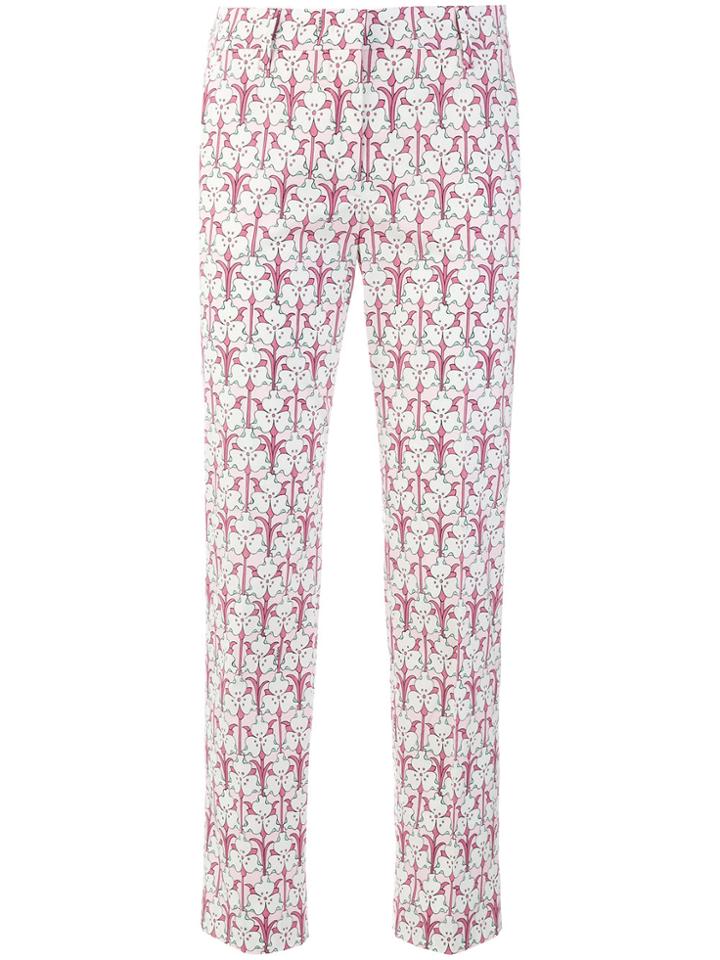 Prada Floral Print Trousers - Pink & Purple