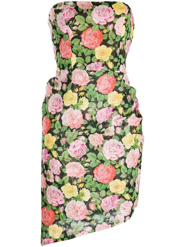 Yves Saint Laurent Pre-owned 1980's Strapless Asymmetric Dress - Black